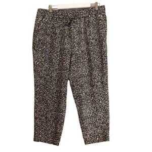 Christopher & Banks Pants Womens XL Black White Pull on elastic Pockets Beachy